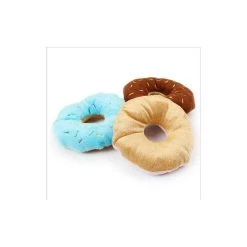Vente flash 😉 Passionimaux59 Jouet pour Chien Chat Donuts Anneau Sonore à Mâcher et Lancer en Peluche - Bleu/ bleu foncé 😍 -Bon plan Animalerie Soldes 3701491708259 5 1