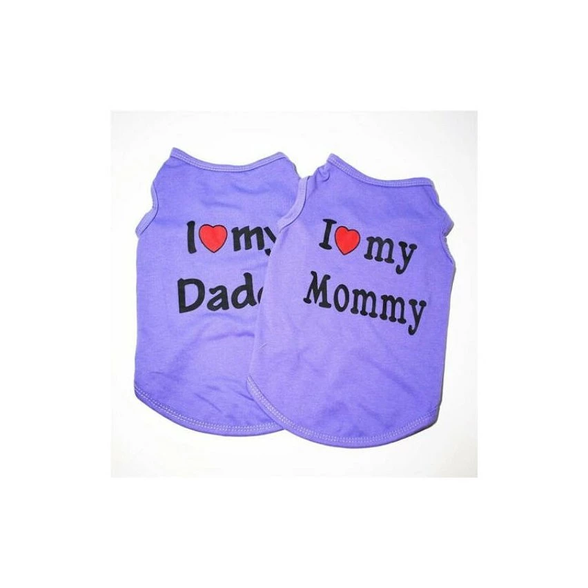 Budget 😀 Passionimaux59 Vêtement T-shirt Coton été I Love my Daddy pour Chien Chiot Chat 7 Couleurs - Violet - S 👍 4 Budget 😀 Passionimaux59 Vêtement T-shirt Coton été I Love my Daddy pour Chien Chiot Chat 7 Couleurs - Violet - S 👍 – Image 2