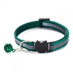 Vente flash 🥰 Passionimaux59 Collier Nylon Réfléchissant Anti Étranglement Pour Chat Chaton avec Grelot - Vert Foret 🌟