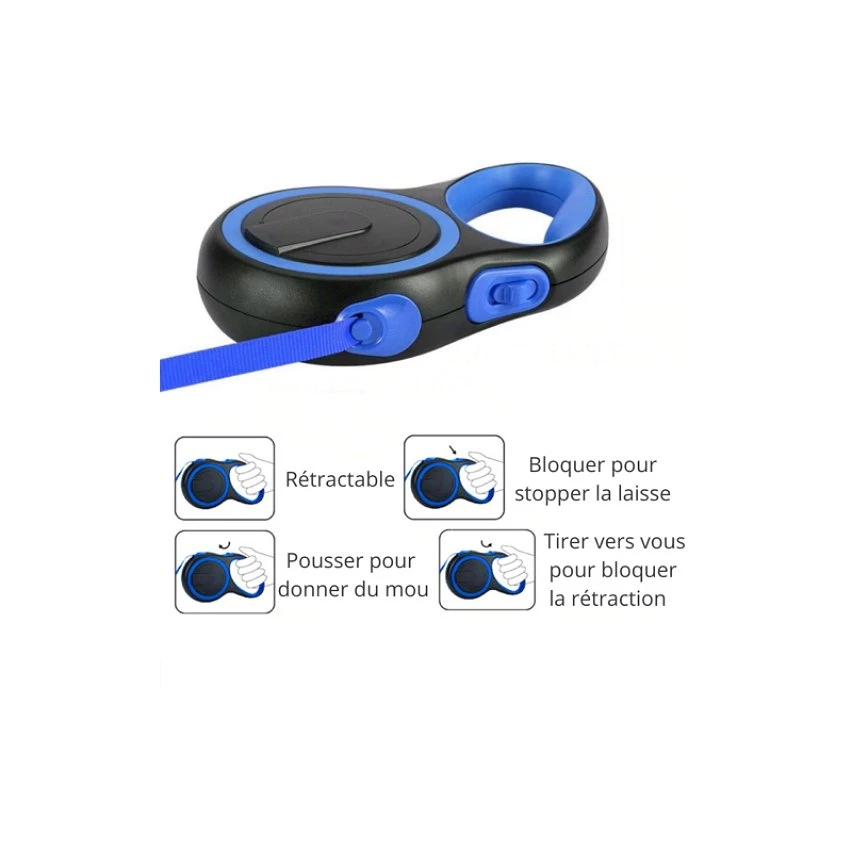 Meilleure vente 😍 Passionimaux59 Laisse à Enrouleur Rétractable Automatique Pour Chien Chat en Nylon - Bleu/ bleu foncé 🛒 6 Meilleure vente 😍 Passionimaux59 Laisse à Enrouleur Rétractable Automatique Pour Chien Chat en Nylon - Bleu/ bleu foncé 🛒 – Image 4