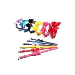 Grosses soldes 🔔 Passionimaux59 Collier Cuir Avec Nœud Papillon Pour Chien Chiot Chat Chaton - Fushia - S ✔️