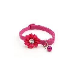Sortie ❤️ Passionimaux59 Collier Nylon pour Chat Petit Chien Chiot Avec Fleur Et Grelot - Bleu Foncé 🧨 -Bon plan Animalerie Soldes 3701491710535 1