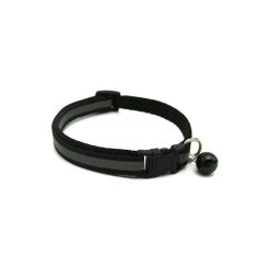 Vente flash 🔥 Passionimaux59 Collier Nylon réfléchissant pour Chat petit Chien avec Grelot - Noir 🥰