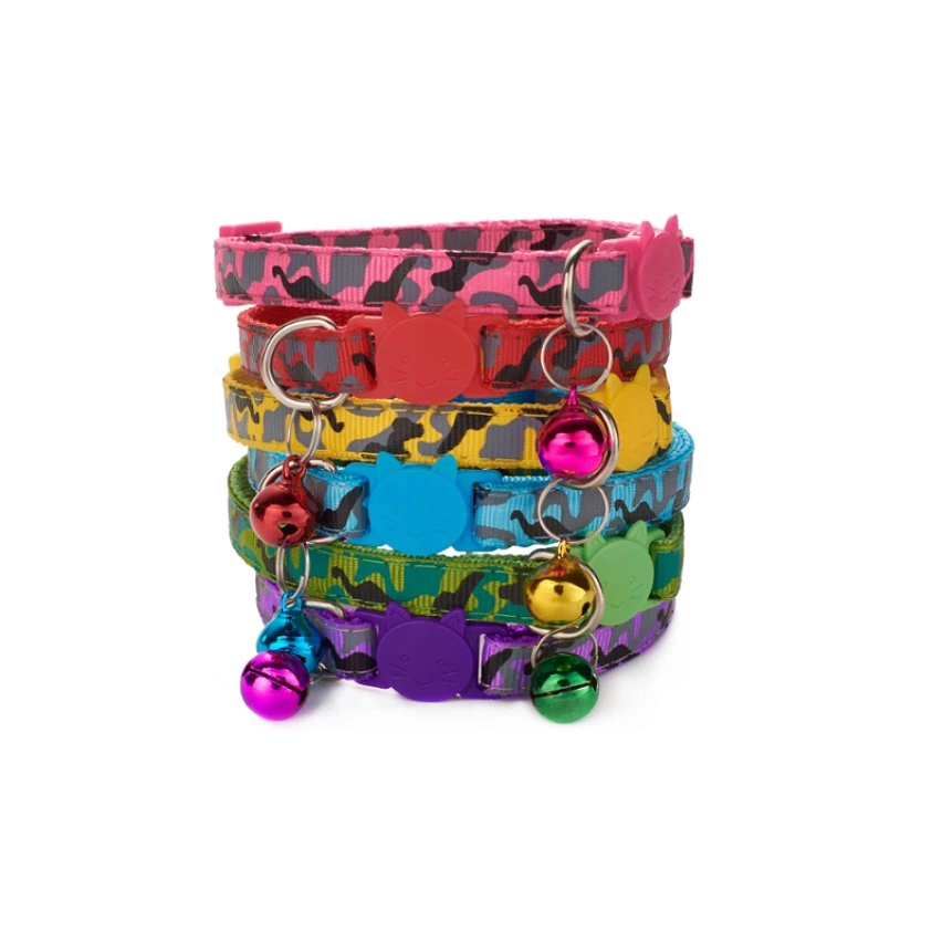 Promo 😍 Passionimaux59 Collier nylon réfléchissant camouflage anti-étranglement Grelot chat chaton - Jaune 🧨 3 Promo 😍 Passionimaux59 Collier nylon réfléchissant camouflage anti-étranglement Grelot chat chaton - Jaune 🧨