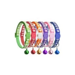 Bon marché ⭐ Passionimaux59 Collier Anti-Etranglement pattes de chats Pour Chat Avec Grelot Détachable Boucle De Sécurité - Violet 🥰