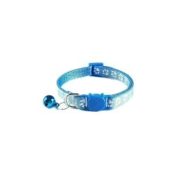 De gros 😉 Passionimaux59 Collier Anti-Etranglement pattes de chats Pour Chat Avec Grelot Détachable Boucle De Sécurité - Bleu Clair ⭐