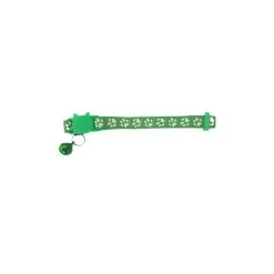 Remise 🌟 Passionimaux59 Collier Anti-Etranglement pattes de chats Pour Chat Avec Grelot Détachable Boucle De Sécurité - Vert 💯