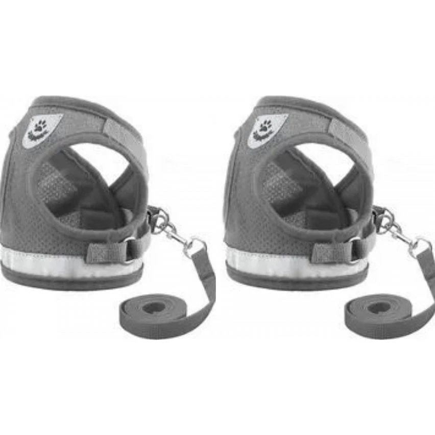 Offres ✔️ Passionimaux59 Lot de 2 Harnais Souple Respirant Réfléchissant + Laisse Couleur Gris Taille L 😀 3 Offres ✔️ Passionimaux59 Lot de 2 Harnais Souple Respirant Réfléchissant + Laisse Couleur Gris Taille L 😀