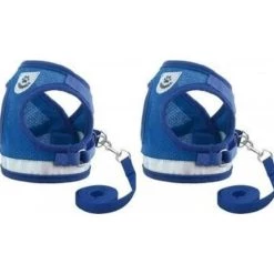 Budget 🎉 Passionimaux59 Lot de 2 Harnais Souple Respirant Réfléchissant + Laisse Couleur Bleu Taille XL 🥰