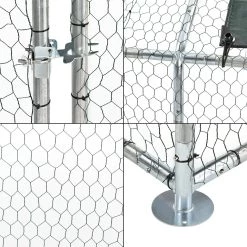 De gros ⌛ Enclos Extérieur Wels Volière Acier Galvanisé 3 x 4 x 2 m Argent Vert Foncé [pro.tec] 👏 -Bon plan Animalerie Soldes 4059438147128 6