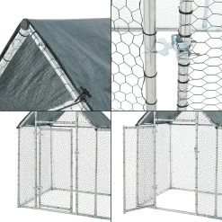 Meilleure vente 😉 Enclos Extérieur Arguin Volière 200 x 100 x 100 - 150 cm Argent Vert [pro.tec] 🔥 -Bon plan Animalerie Soldes 4059438622755 6