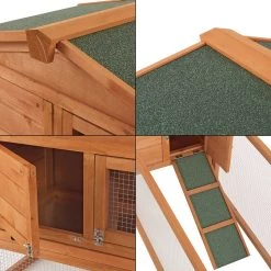 De gros 🔥 Clapier Oberursel à deux niveaux 68 x 156 x 52 cm sapin naturel 🥰 -Bon plan Animalerie Soldes 4059438622953 7