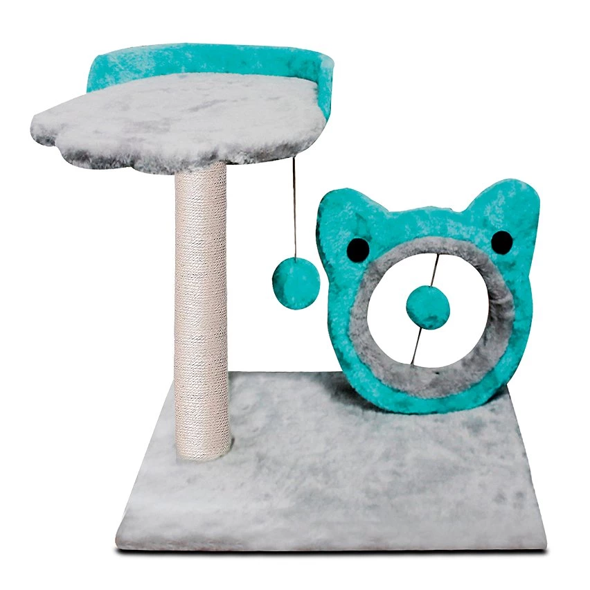 Budget 😀 Urban Living Arbre à Chat avec Griffoir Forme du visage du chat Bleu 40x30xH 44 cm 🎉 3 Budget 😀 Urban Living Arbre à Chat avec Griffoir Forme du visage du chat Bleu 40x30xH 44 cm 🎉