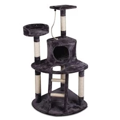 Promo 🔔 Urban Living Arbre à Chat avec Griffoir Plateformes pour Félins Gris 50x50xH 132 cm 🔔
