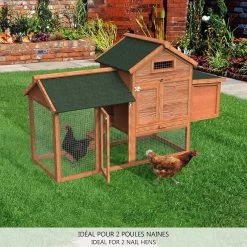 Budget ✨ VOUNOT Poulailler en Bois avec Pondoir et Perchoir Accueillant 2 Poules 🥰 -Bon plan Animalerie Soldes 8431252021017 3