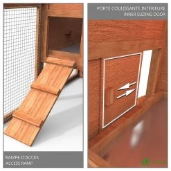 Budget ✨ VOUNOT Poulailler en Bois avec Pondoir et Perchoir Accueillant 2 Poules 🥰 -Bon plan Animalerie Soldes 8431252021017 4