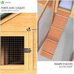 Budget 🎉 VOUNOT Poulailler en Bois XL avec Pondoir et Perchoir 🤩 -Bon plan Animalerie Soldes 8431252021024 6