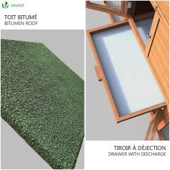 Budget 🎉 VOUNOT Poulailler en Bois XL avec Pondoir et Perchoir 🤩 -Bon plan Animalerie Soldes 8431252021024 7